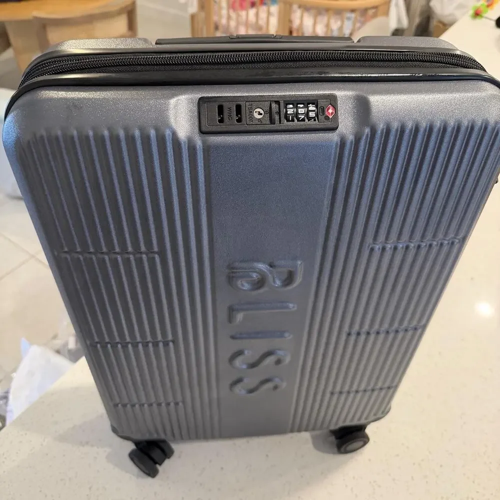 Bliss Carnival CarryOn Suitcase Gray Spinner 21 Hardcase Luggage Limited Edition